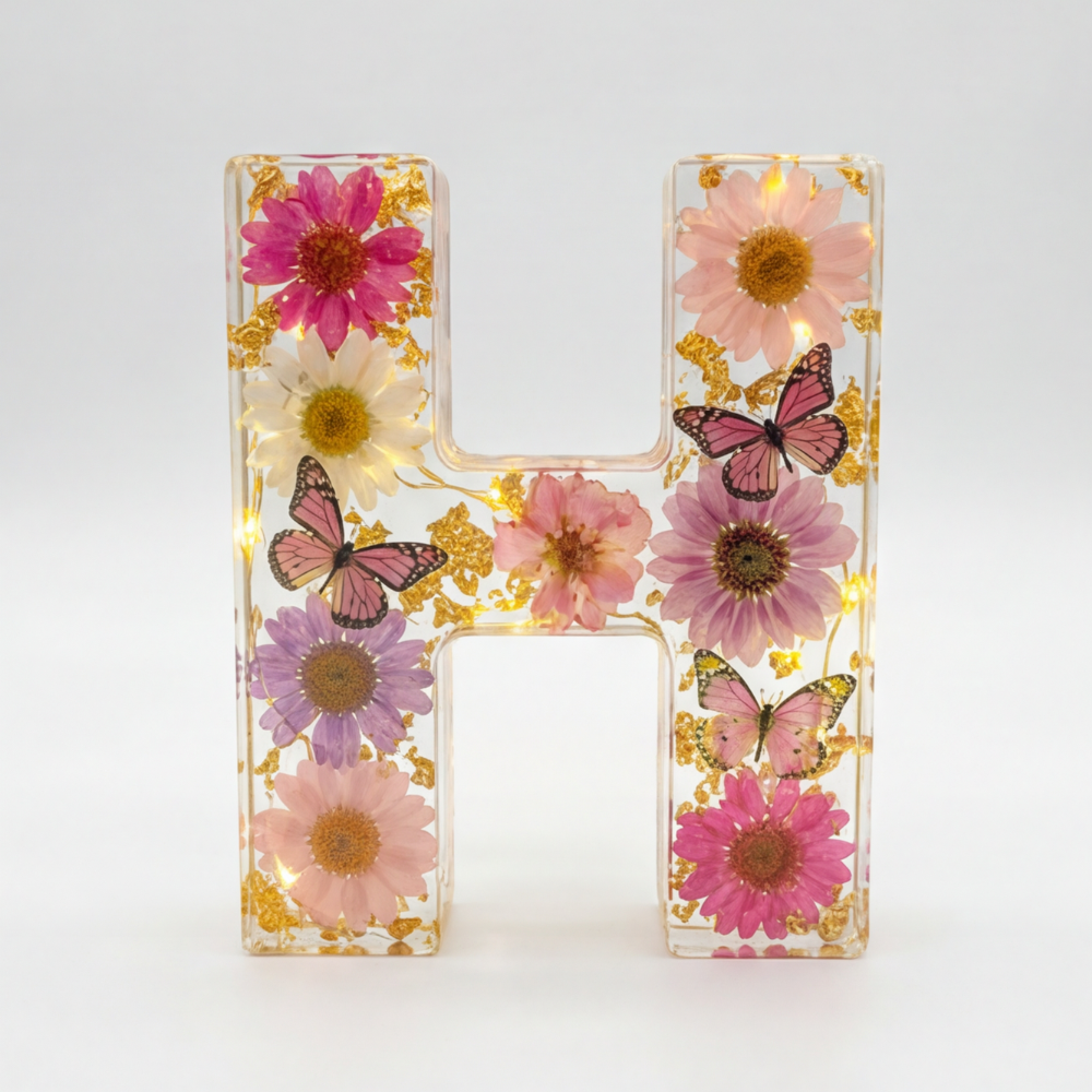 Florenza – Personalized Floral Resin Letter Light