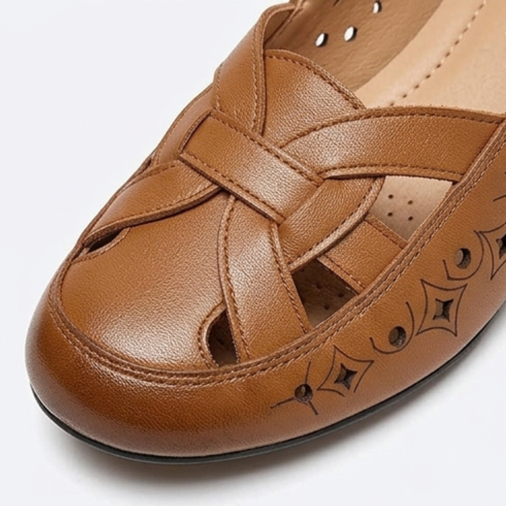Lorella – Woven Cutout PU Slip-On Flat