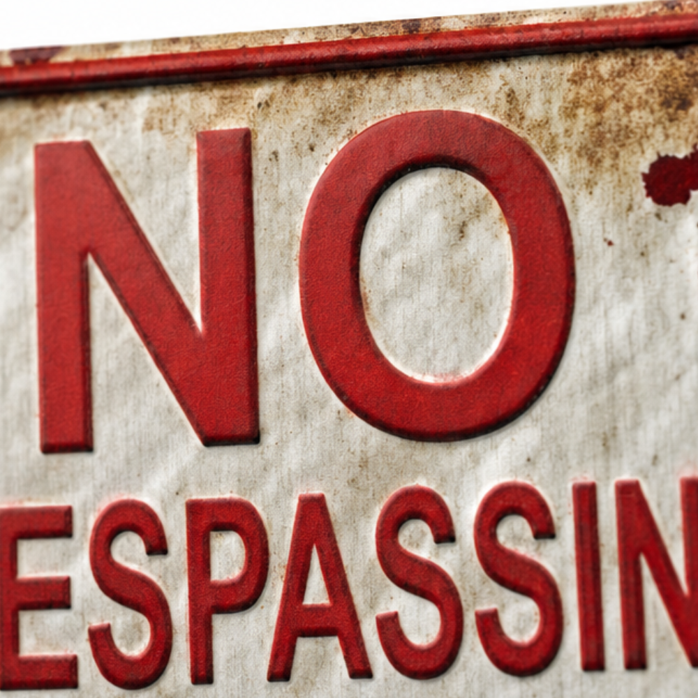 Hollerwood – Rustic No Trespassing Tin Sign for Porch Garage Garden