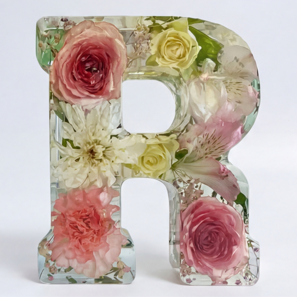 Florenza – Personalized Floral Resin Letter Light