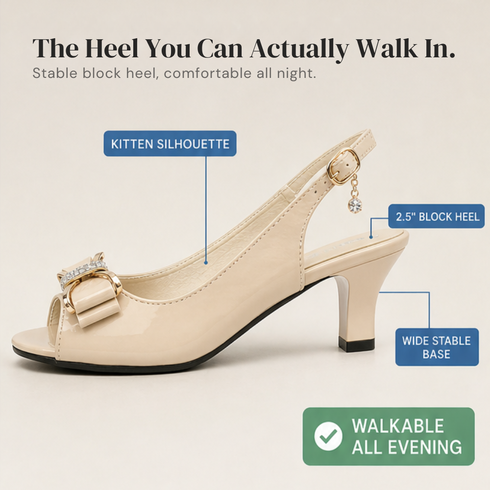 Belluna – Rhinestone Bow Slingback Heels