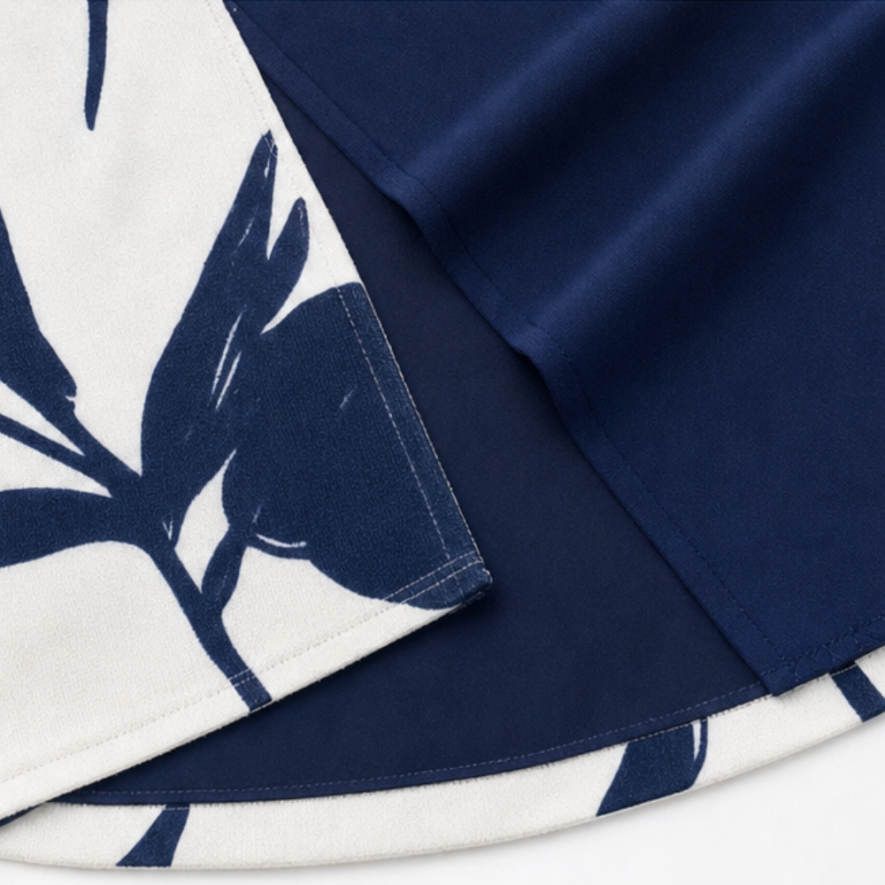 Evania – Women's Navy Botanical 3 Piece Outfit Set with Longline Cardigan
