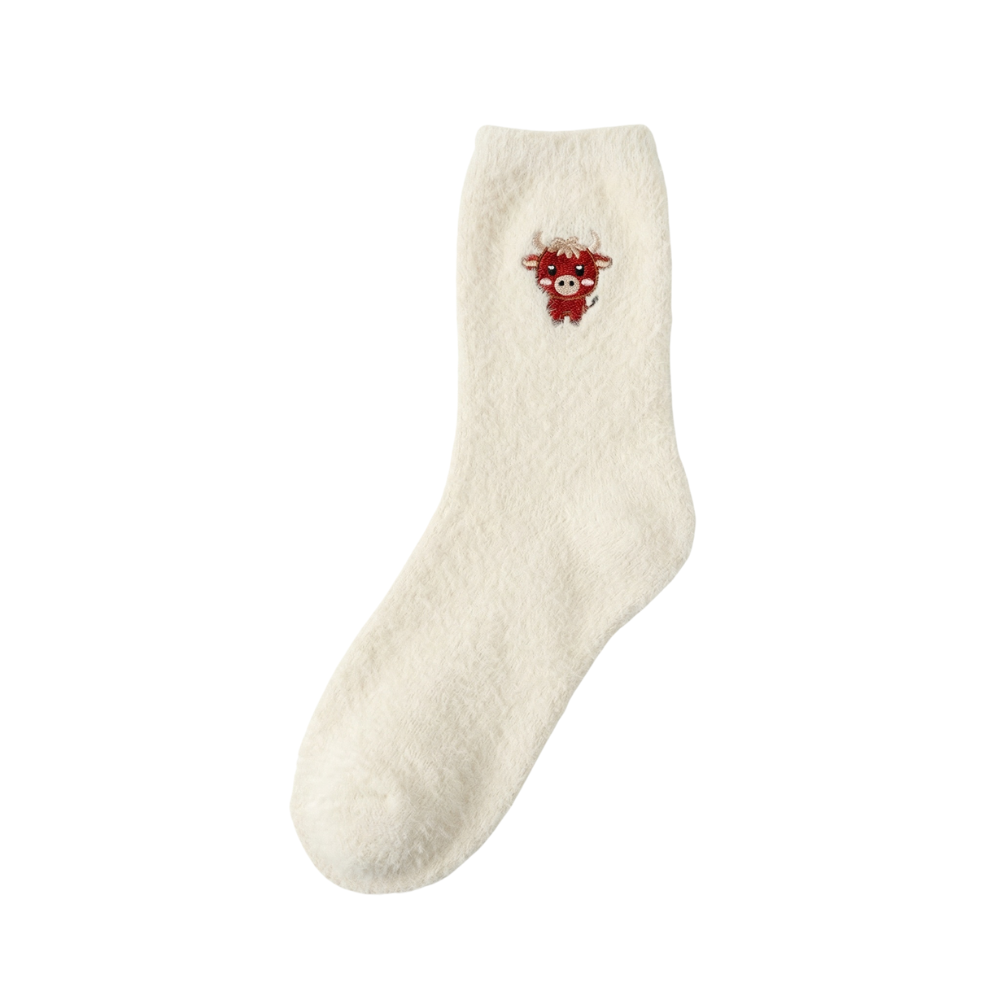 Cozymoo – Fuzzy Highland Cow Socks