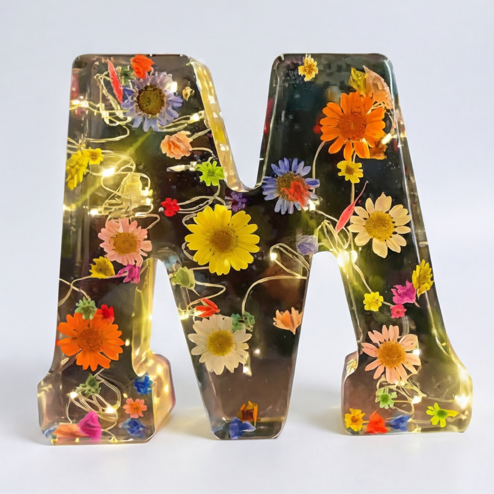 Florenza – Personalized Floral Resin Letter Light