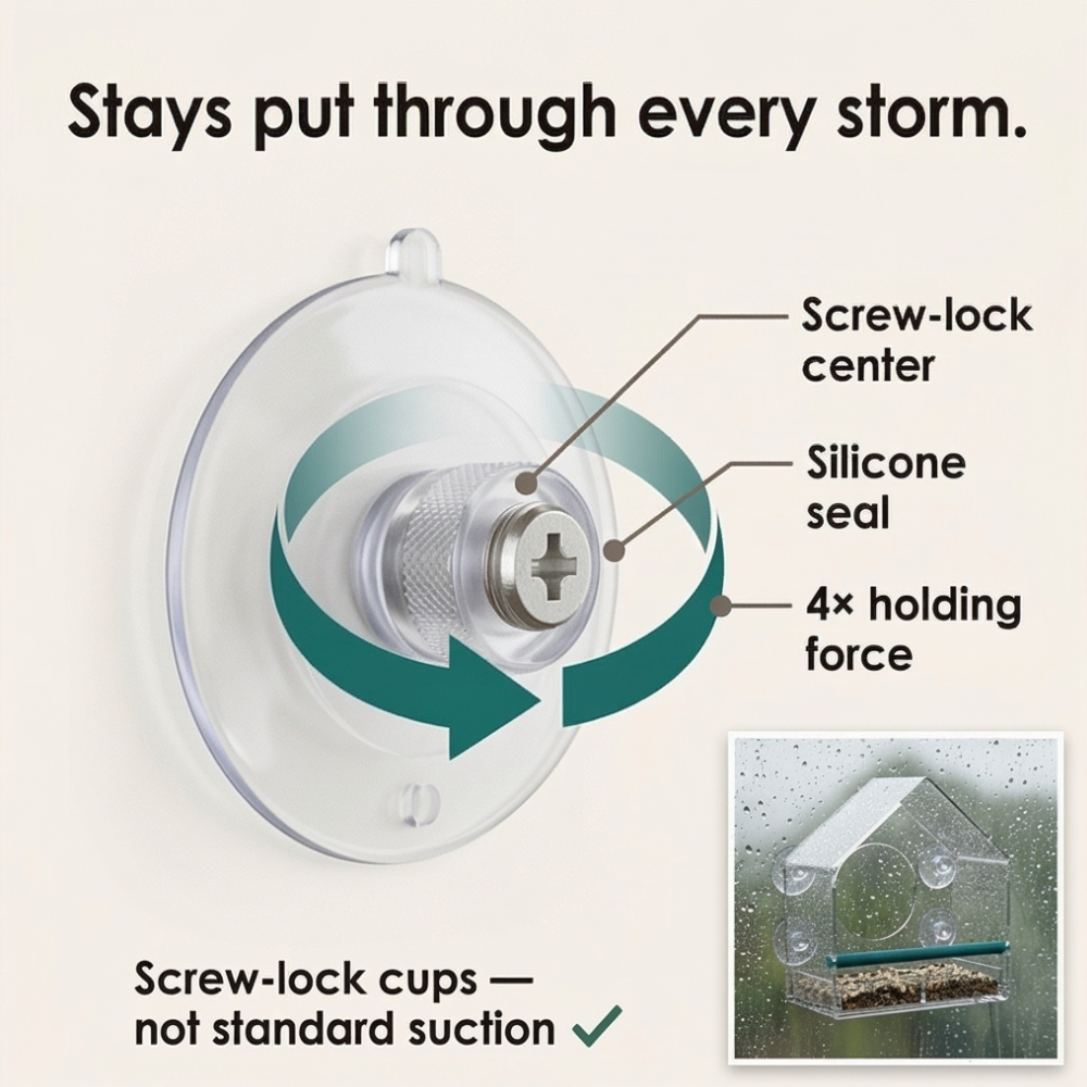 Birdvue – Crystal Clear Window Bird Feeder