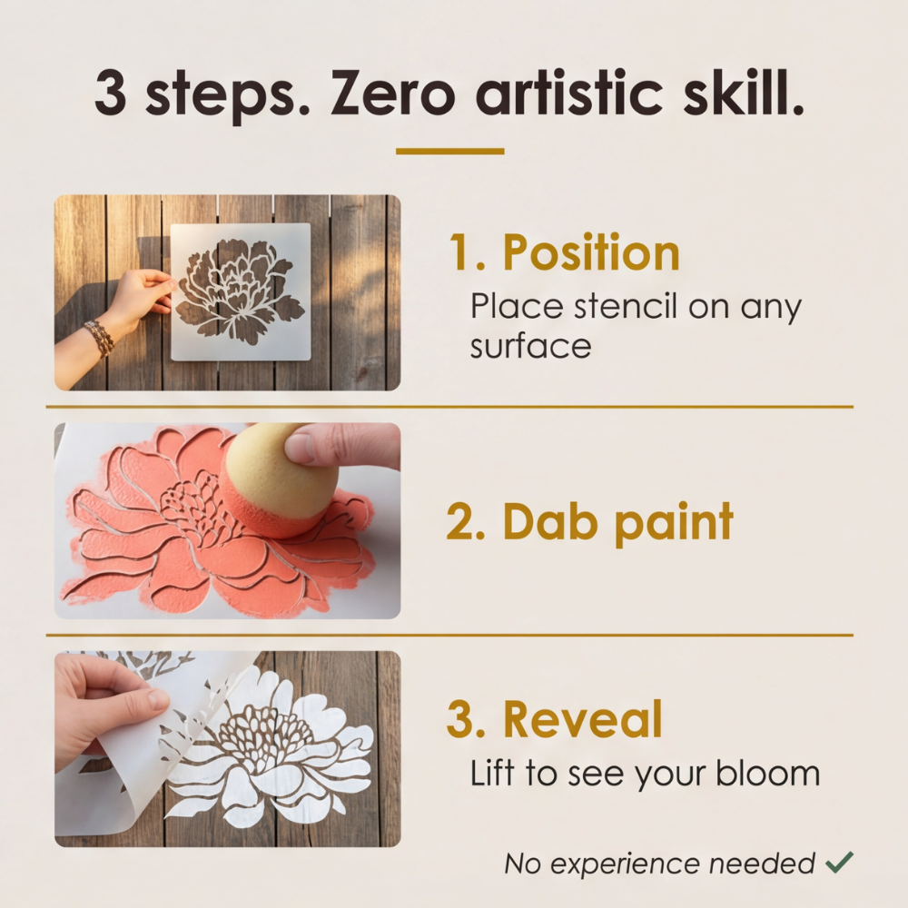 Florenza – Large Reusable Flower Stencils (Set of 6)
