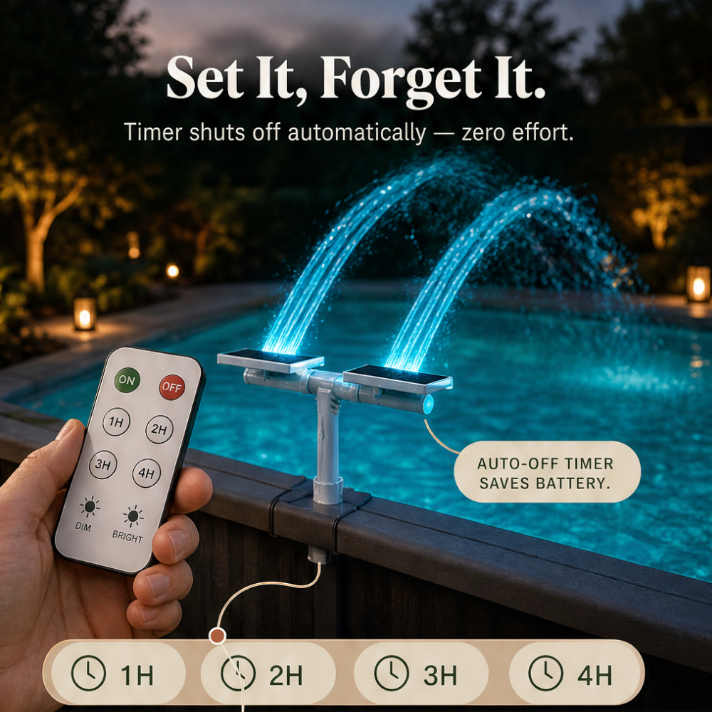 Lumiflow – Solar Pool Fountain with RGB Color Lights and Dual Spray