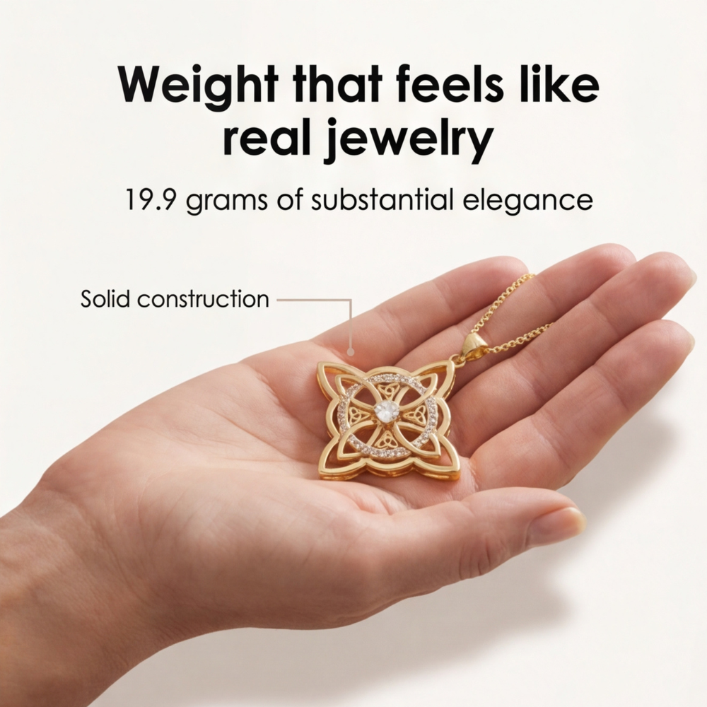 Elowen – Crystal Celtic Knot Necklace