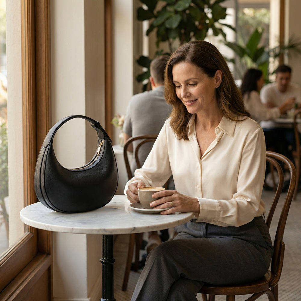 Lunaire – Sculpted Crescent Shoulder Bag