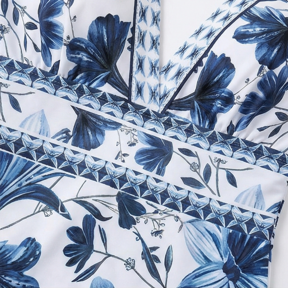 Coralina – Floral Swimsuit and Matching Skirt Set