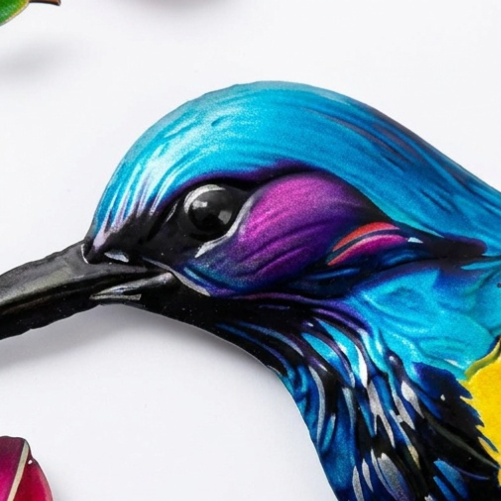 Bloomfinch – Hand-Painted Metal Hummingbird Wall Art