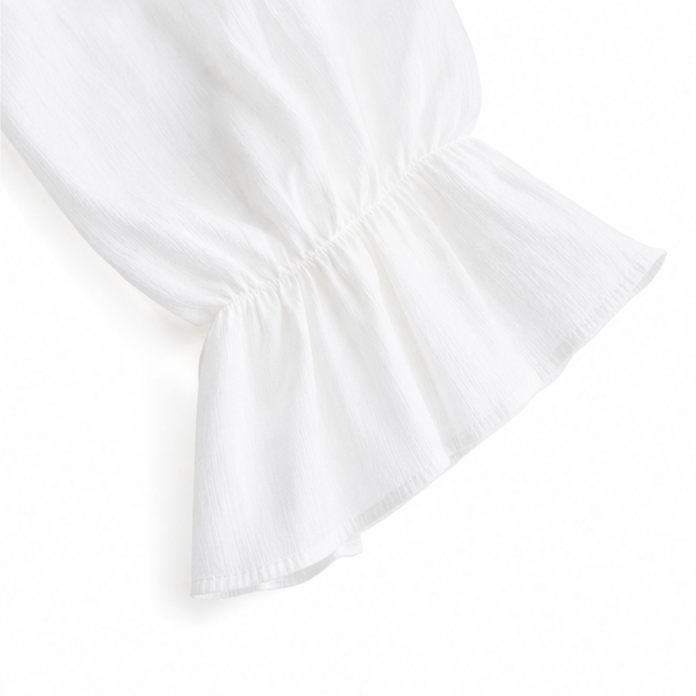 Florenza – Ruffle Hem Midi Dress with Bell Sleeves