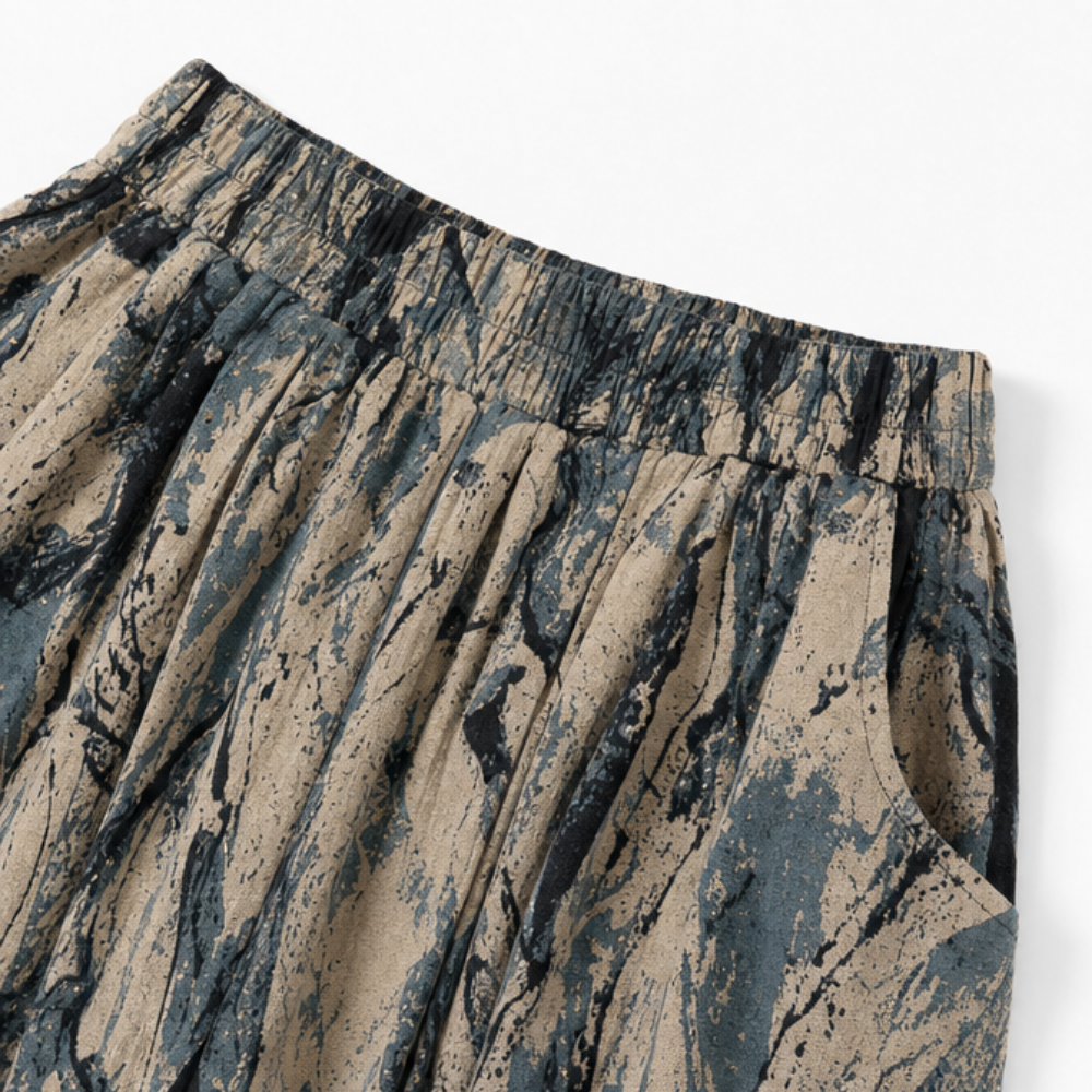 Florenza – Wide-Leg Flowy Summer Capri Pants with Elastic Waist & Pockets