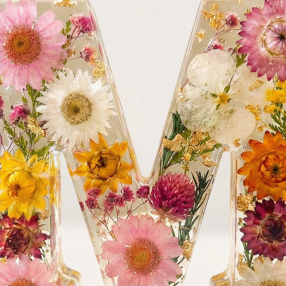 Florenza – Personalized Floral Resin Letter Light