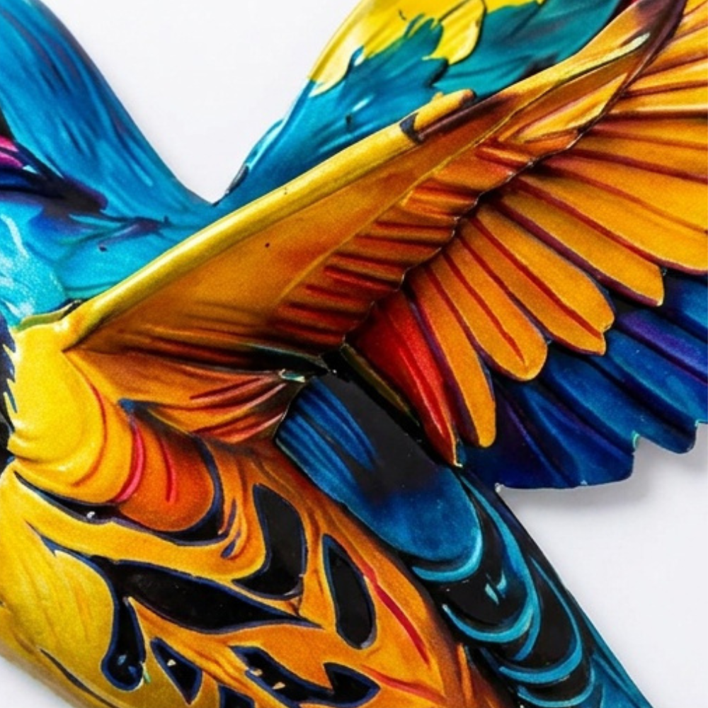 Bloomfinch – Hand-Painted Metal Hummingbird Wall Art