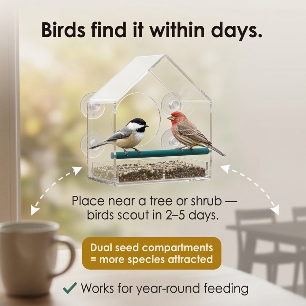 Birdvue – Crystal Clear Window Bird Feeder