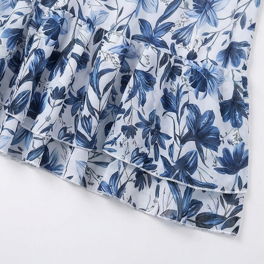 Coralina – Floral Swimsuit and Matching Skirt Set