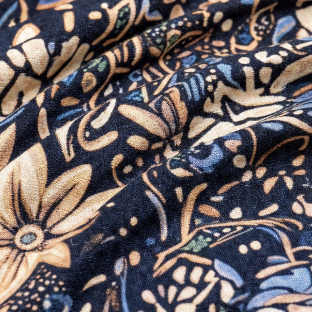 Floressa – Smocked High-Waist Floral Maxi Skirt with Flowy A-Line Sweep