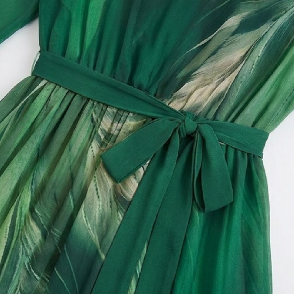 Aurelinea – Women's Painted Chiffon Maxi Dress