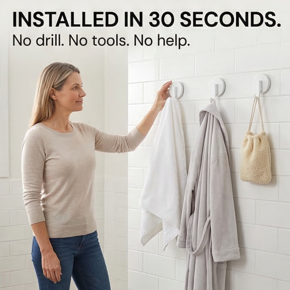 Holdlox - No Drill Wall Hooks for Smooth Surfaces
