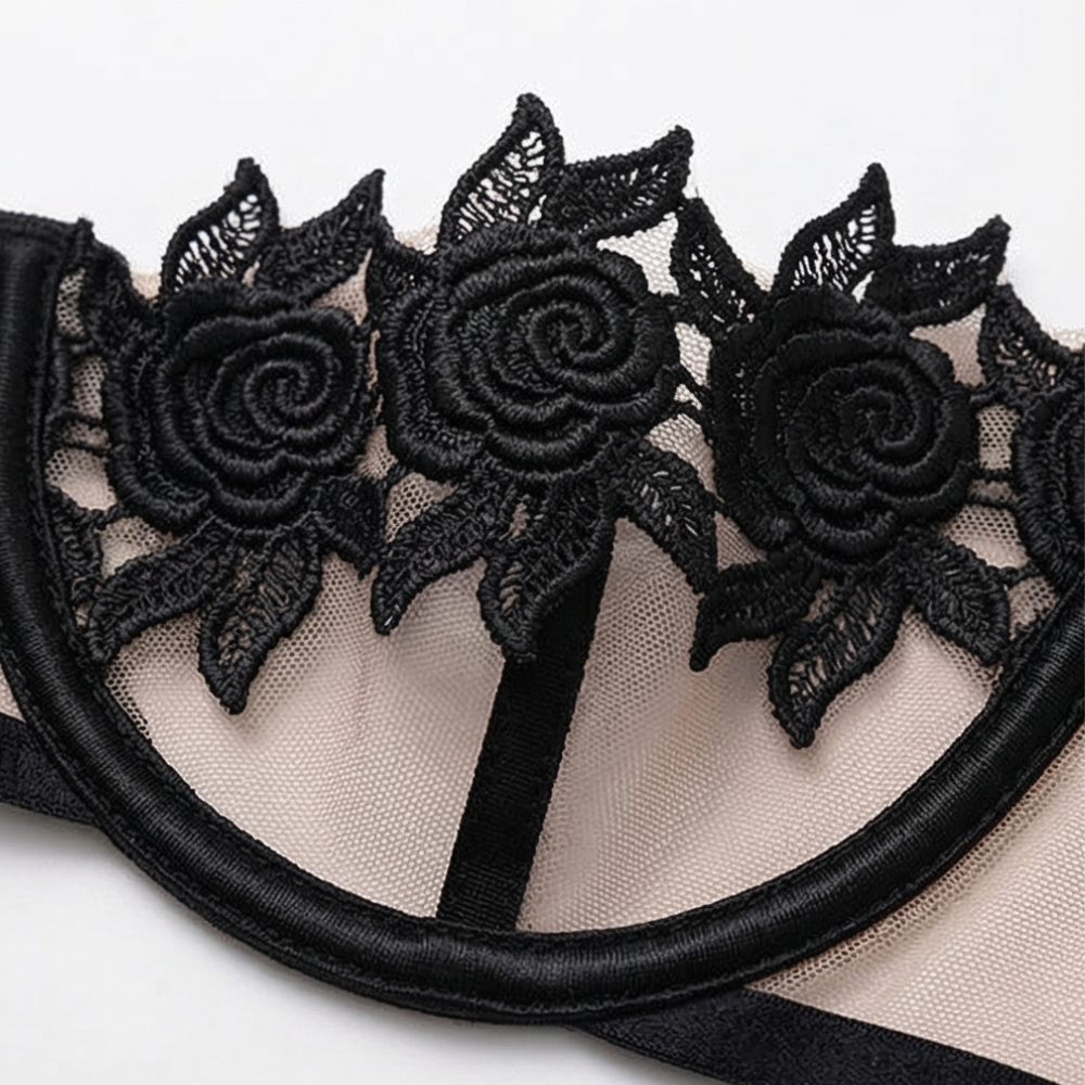 Florenza – Floral Lace 3 Piece Lingerie Set