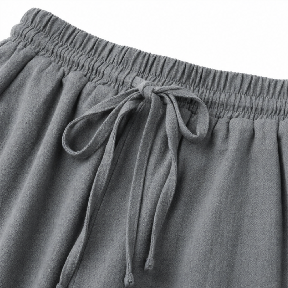 Calmara – Cropped Wide-Leg Drawstring Pants