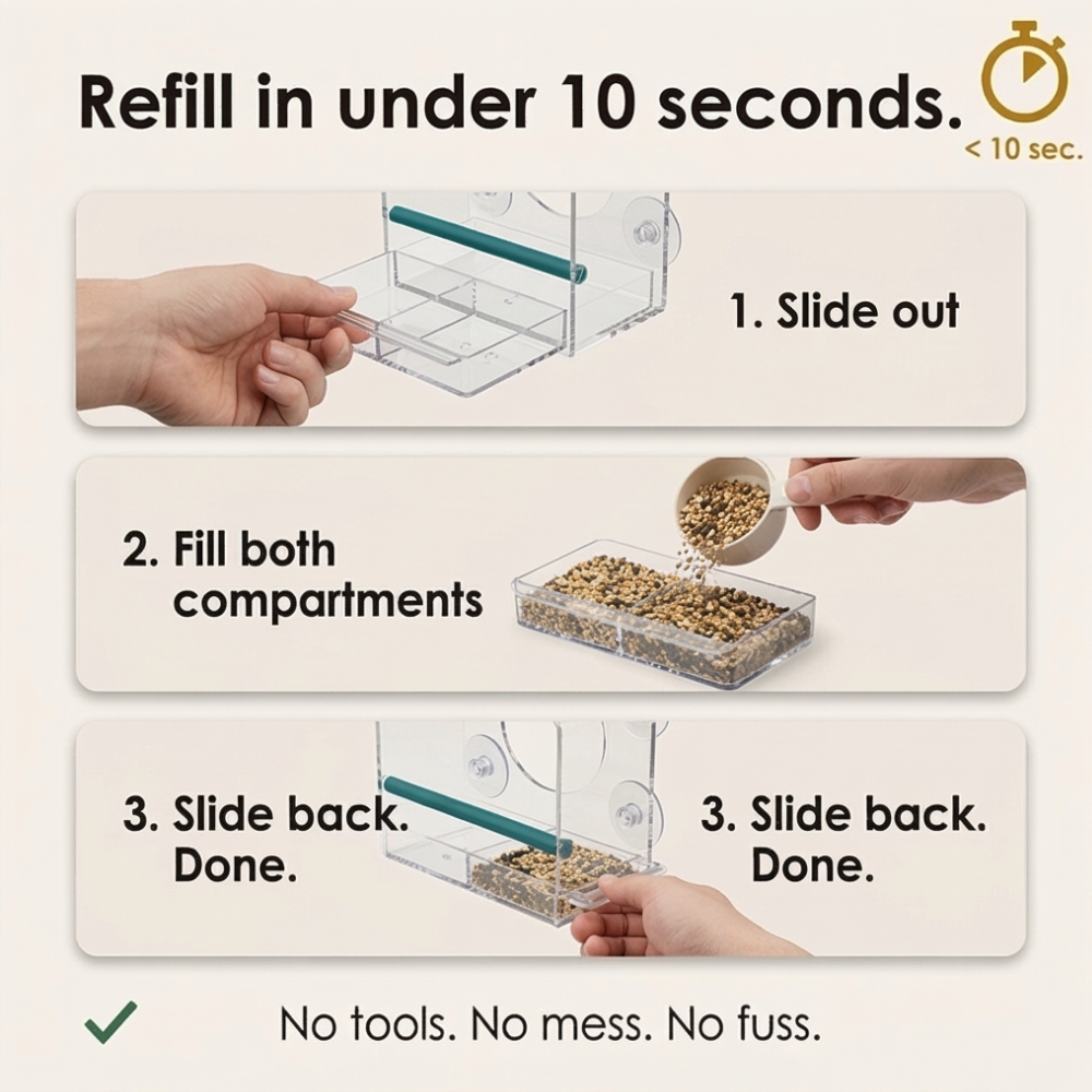 Birdvue – Crystal Clear Window Bird Feeder