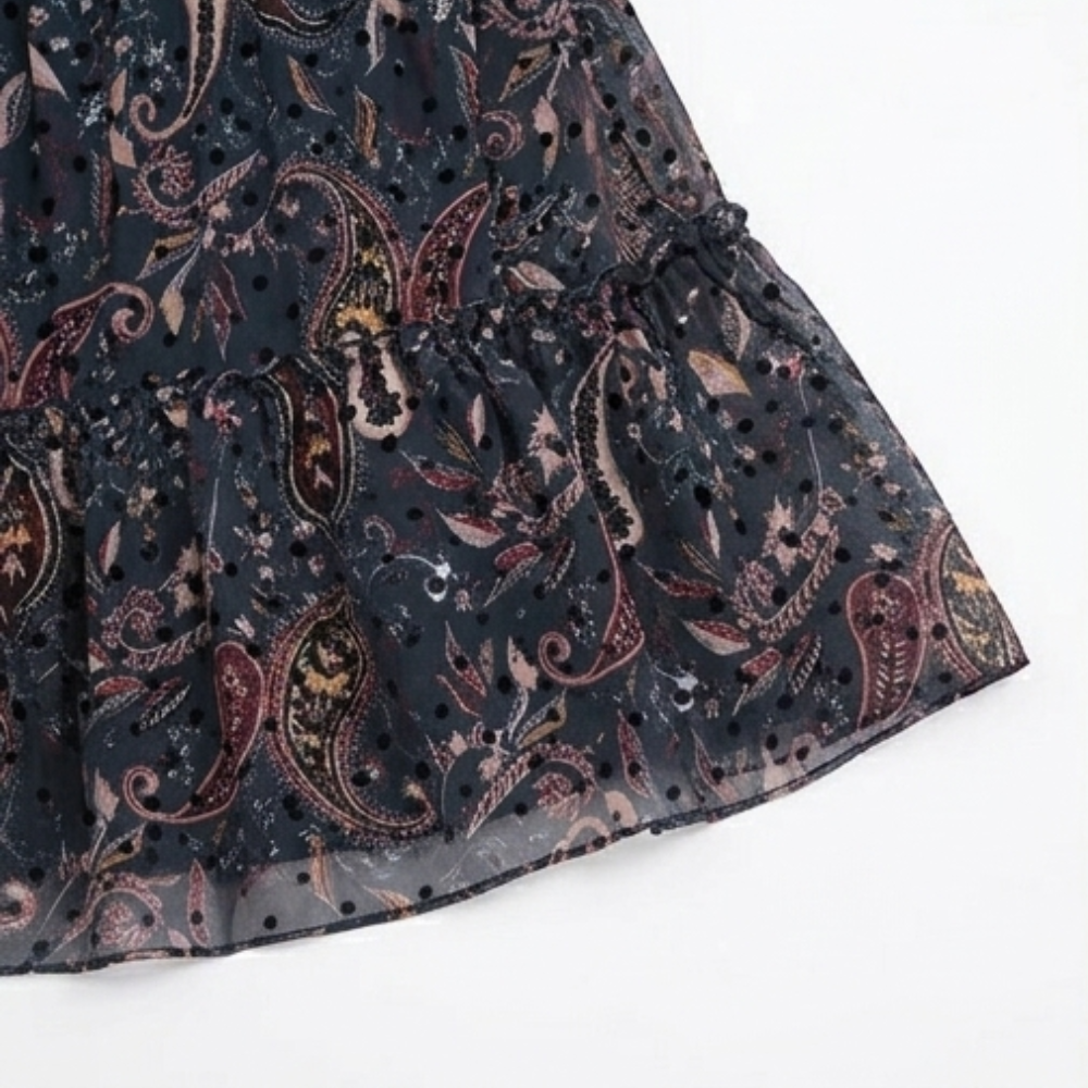 Floressa – Women's Tiered Chiffon Paisley Midi Dress
