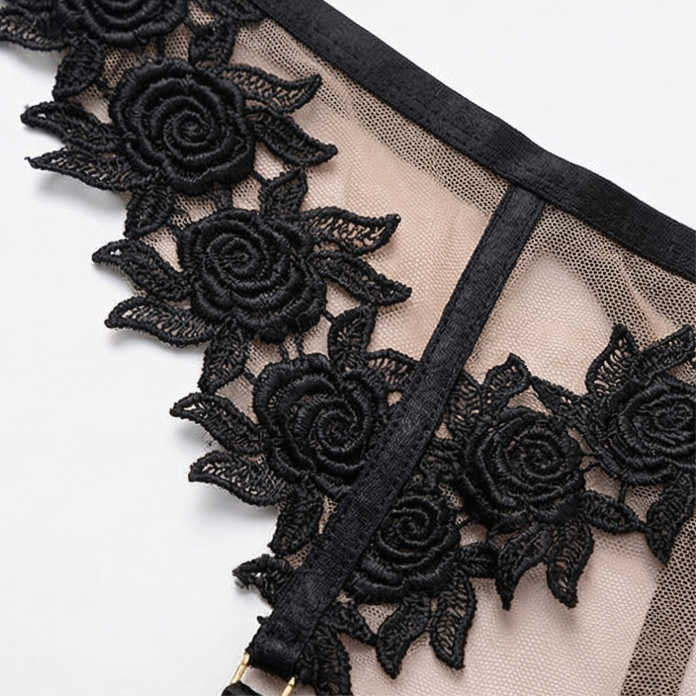 Florenza – Floral Lace 3 Piece Lingerie Set