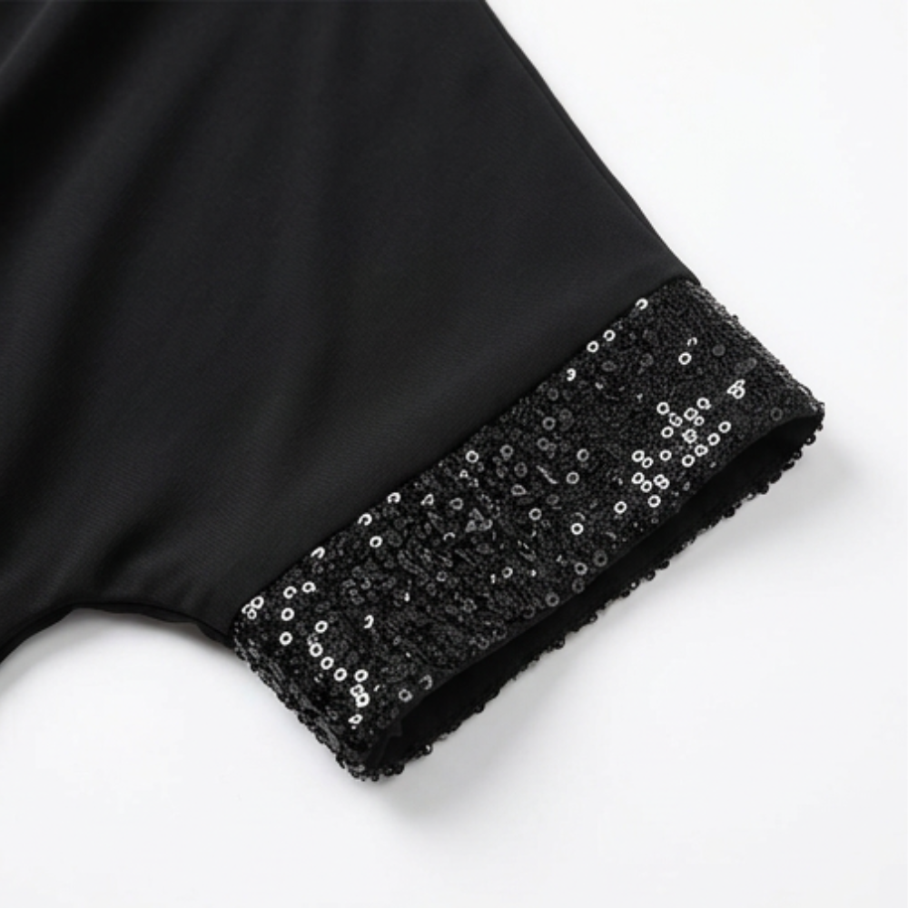 Lunara – Women's Sequin Trim Layered Chiffon Top