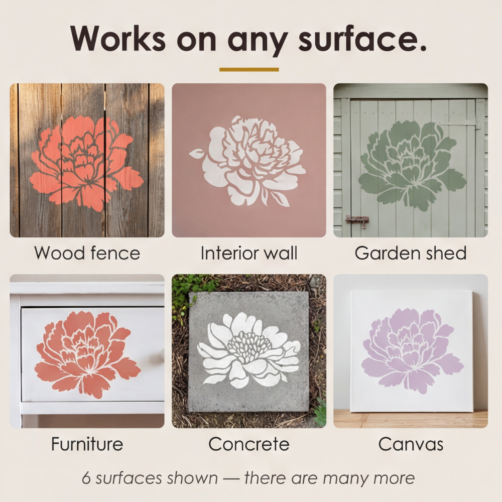 Florenza – Large Reusable Flower Stencils (Set of 6)