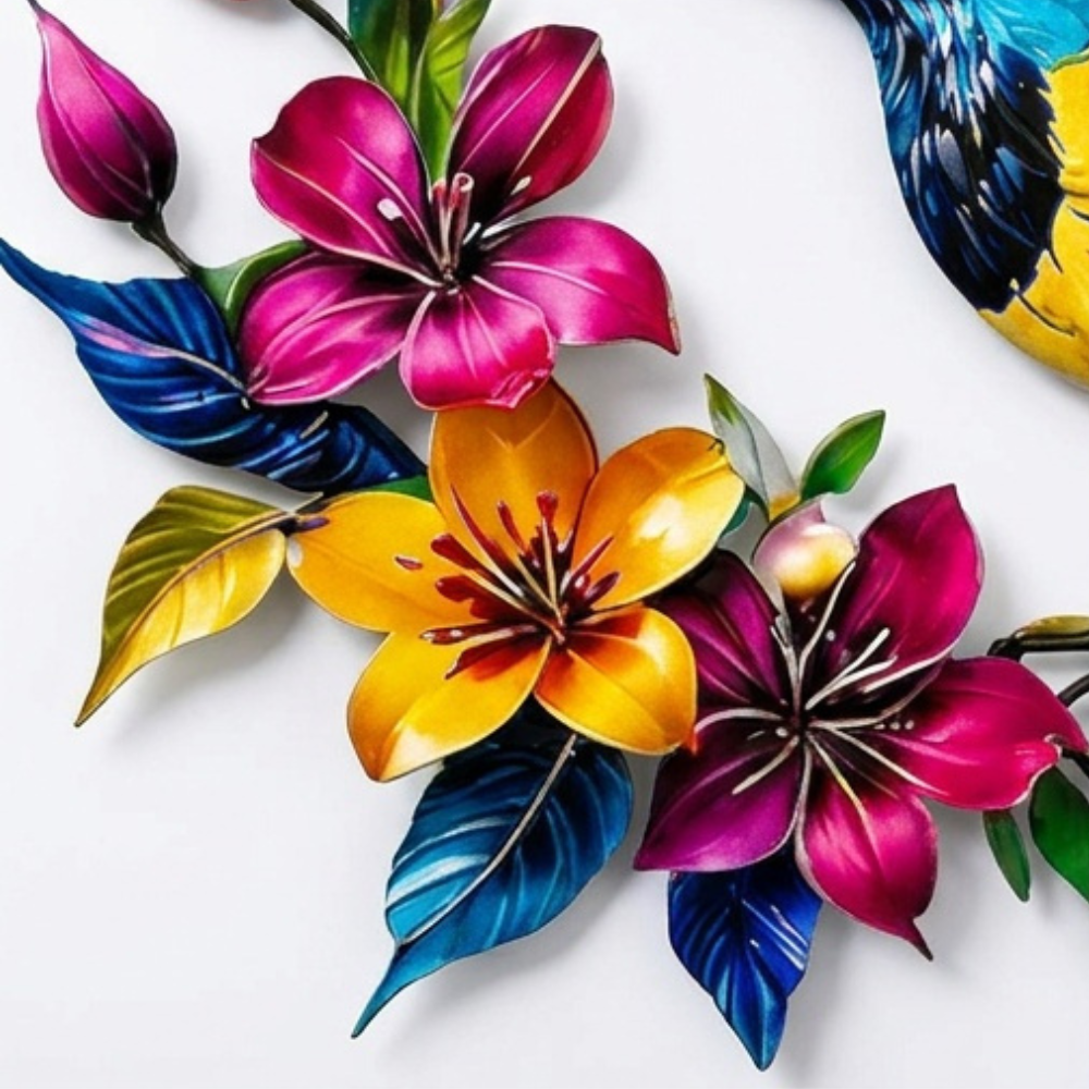 Bloomfinch – Hand-Painted Metal Hummingbird Wall Art