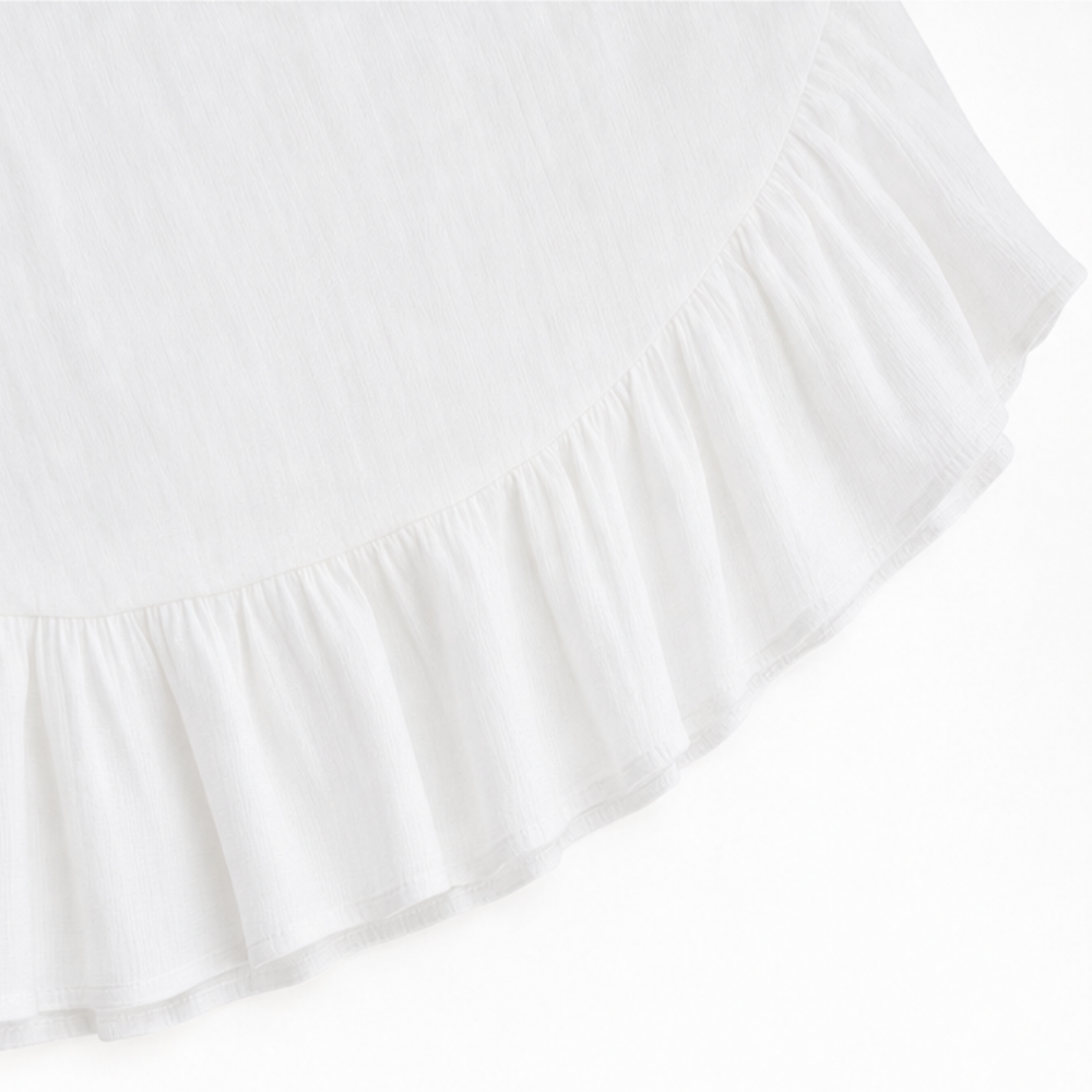 Florenza – Ruffle Hem Midi Dress with Bell Sleeves