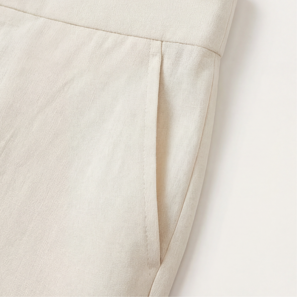 Florena – High Waist Wide Leg Trousers with Chain Accent