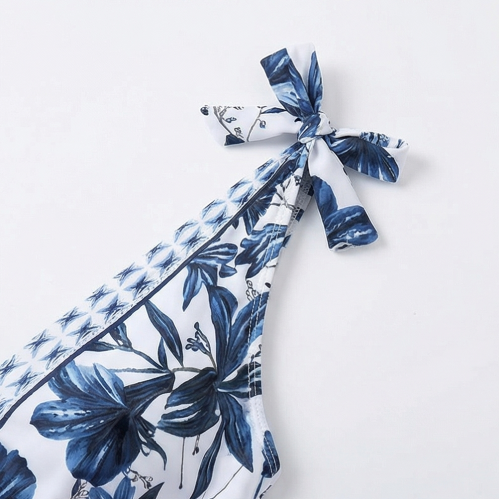 Coralina – Floral Swimsuit and Matching Skirt Set