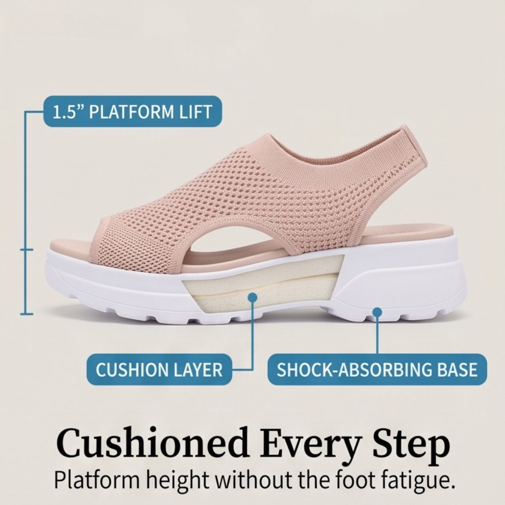 Caluna – Cushioned Slip-On Platform Sandals
