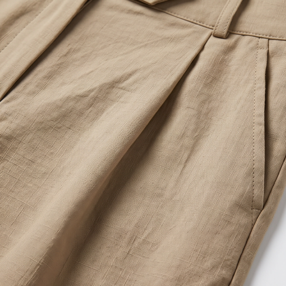 Lunavia - High-Waist Pleated Tailored Shorts