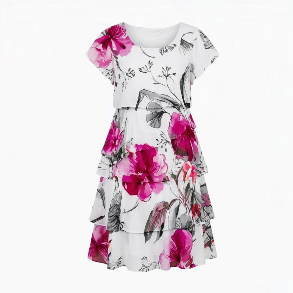 Floressa - Cascading Floral Tiered Dress
