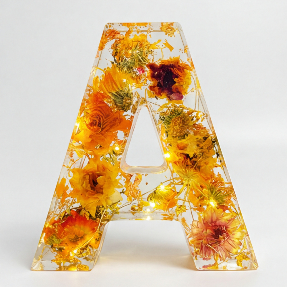 Florenza – Personalized Floral Resin Letter Light