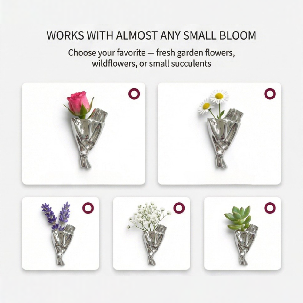 Florette - Wearable flower vase brooch
