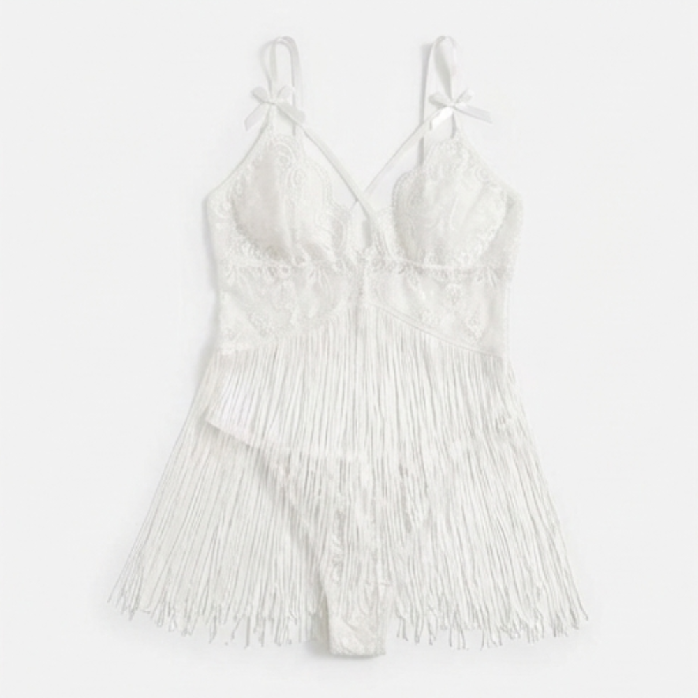 Inara – Women's Lace Tassel Suspender Dress Set