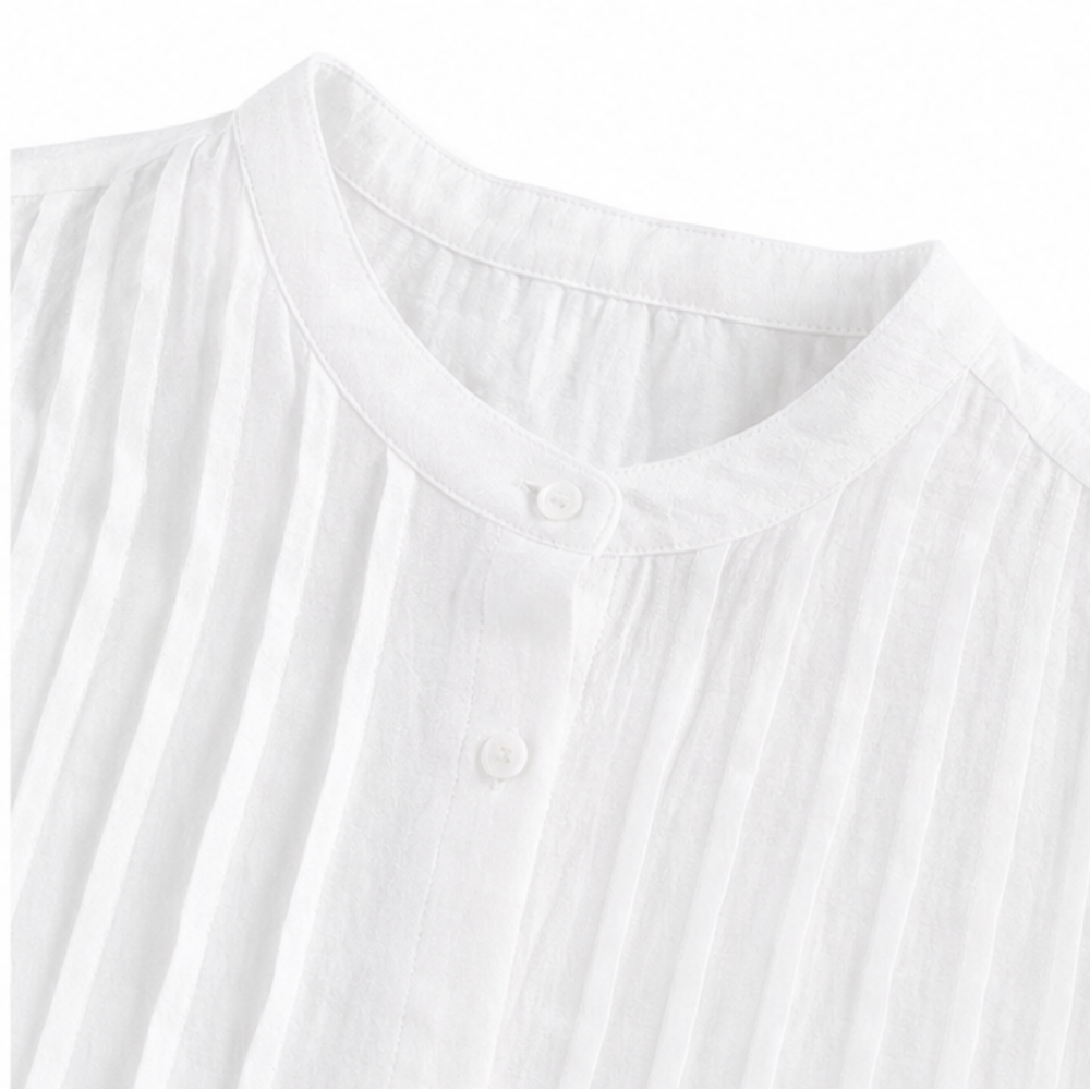 Costera – Flowy Pintuck Shirt Dress, Linen-look, Midi Length