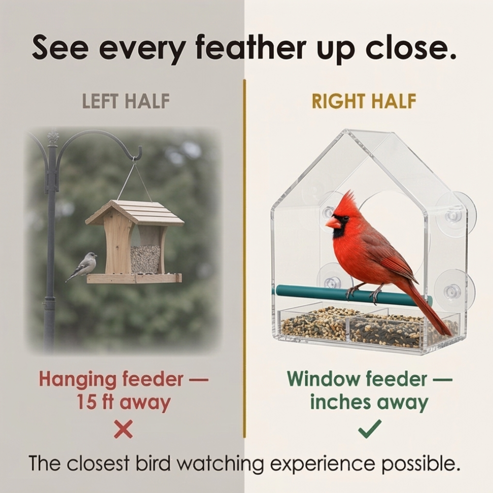 Birdvue – Crystal Clear Window Bird Feeder