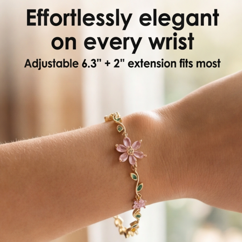 Florelle – Crystal Flower Vine Bracelet