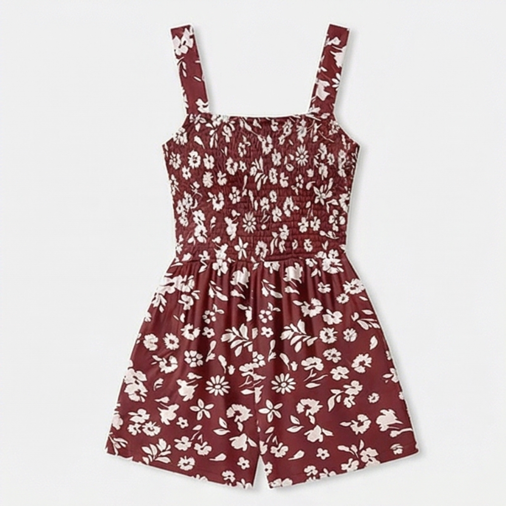 Bloomette – Women's Smocked Chiffon Romper with Pockets
