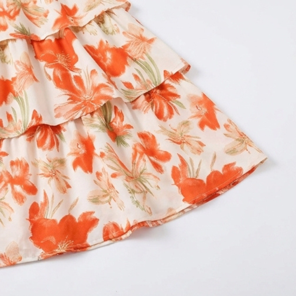Florenza – Women's Smocked Square-Neck Floral Maxi Dress