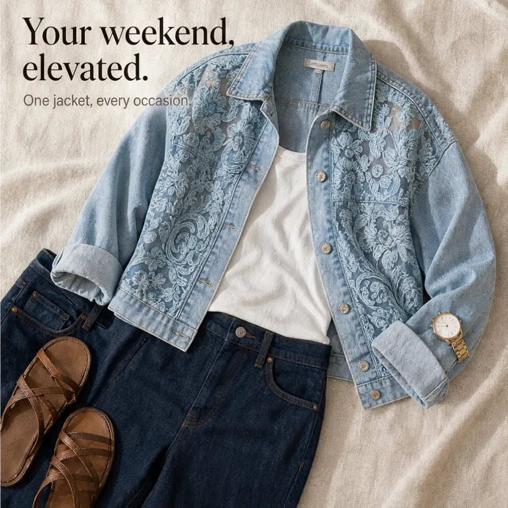 Florenza – Floral Lace-look Patchwork Jacket for Women
