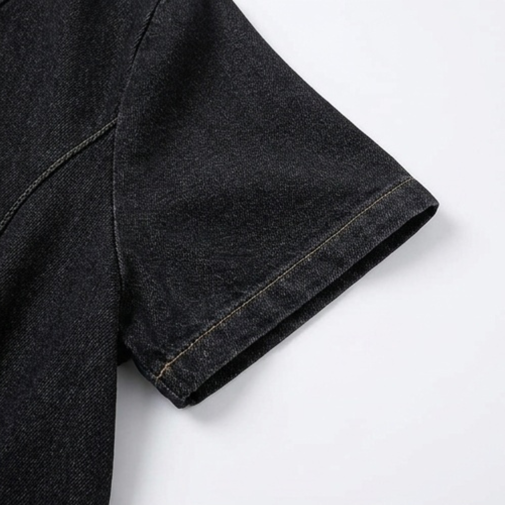 Aurelene – Women's V-Neck Denim Dress with Pockets