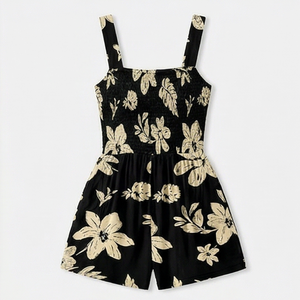 Bloomette – Women's Smocked Chiffon Romper with Pockets