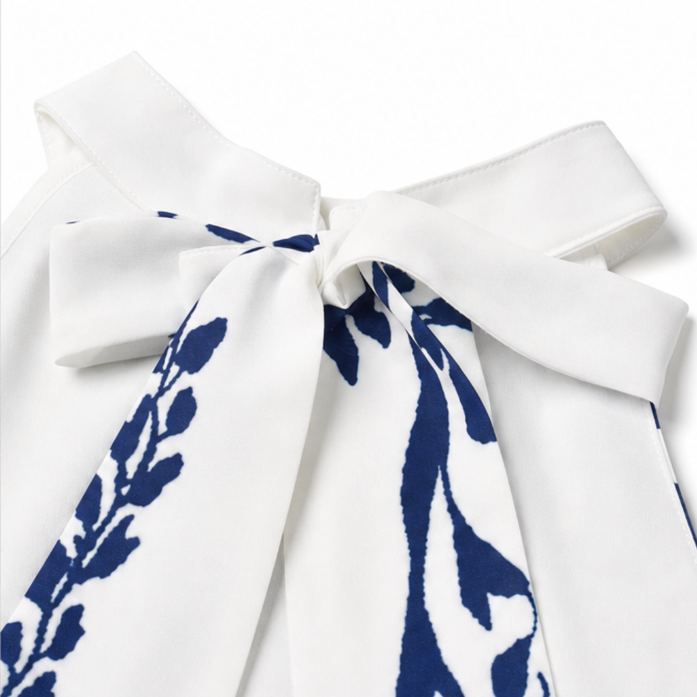 Florenza – Floral Print Halter Neck A-Line Dress for Women